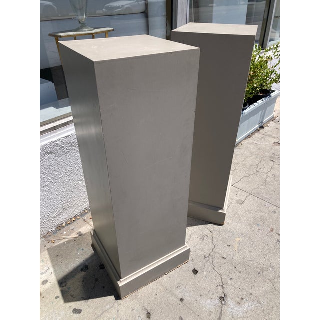French Traditional Pedestals Paint Classic French Gray For Sale - Image 10 of 11