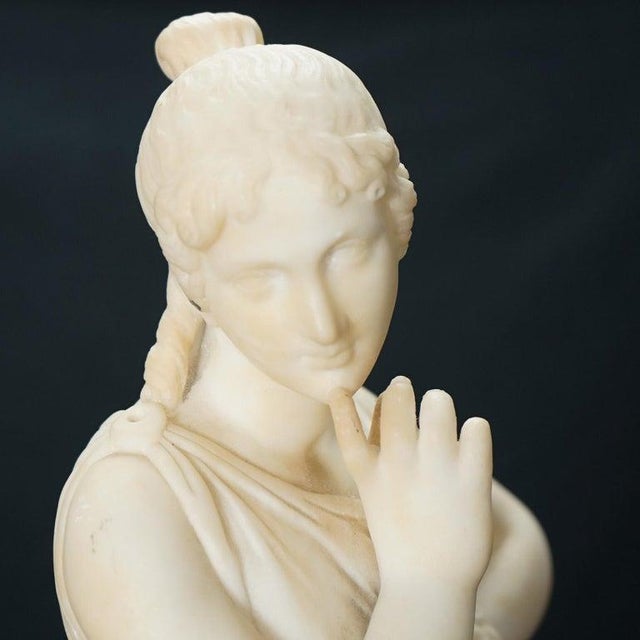 Classical Alabaster Sculpture of a Woman by P. Bazzanti, Florence 19thC For Sale - Image 9 of 18