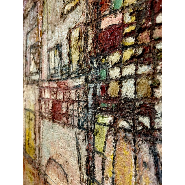 1960s Rare Original Abstract Plaster Oil on Canvas by Austrian Artist Herta Galton For Sale - Image 4 of 5