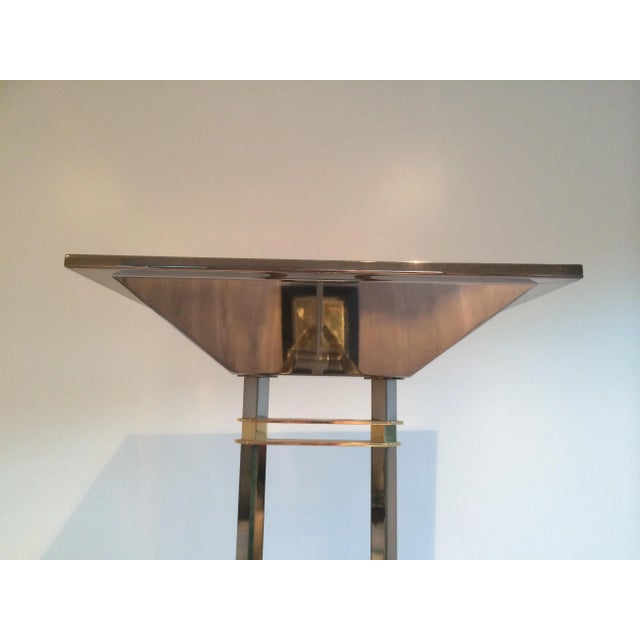 Brass Gun Metal and Brass Floor Lamp, French, Circa 1970 For Sale - Image 8 of 11