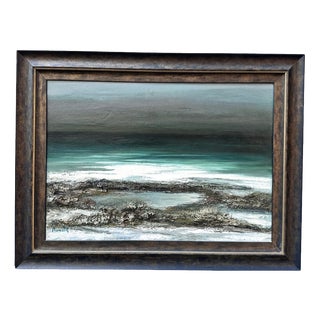 Ronald, Beach at Dusk, 1980s, Oil Painting on Canvas, Framed For Sale