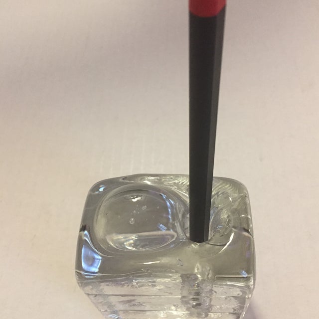 MidCentury Modern Solid Molten Glass Cube Bud Vase Chairish