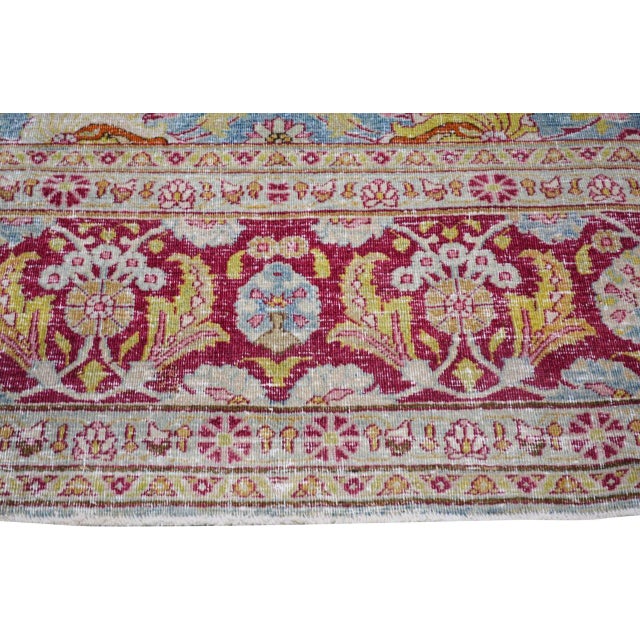 1950s Vintage Knotted Wool Rug, 9'4''x12'9'' For Sale - Image 5 of 6