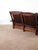 Vintage Antique Style Mission Prairie Arts & Crafts Dark Oak Scallop Back Sofa For Sale - Image 12 of 16