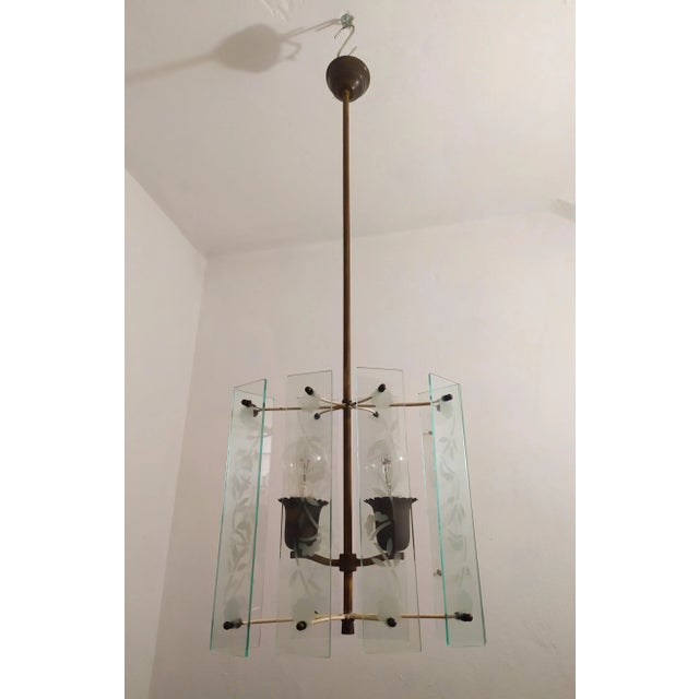 Pendant Lamp in the style of Fontana Arte, 1940s For Sale - Image 11 of 11