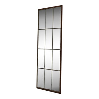 Vintage French Industrial Factory Mirror For Sale