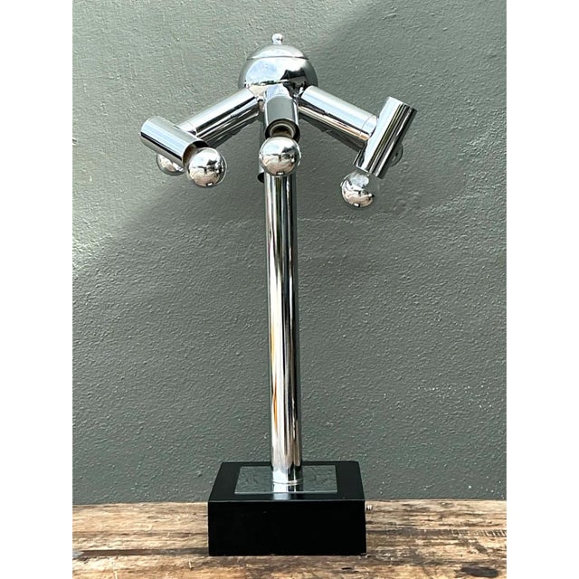 Robert Sonneman Vintage Modernist Chrome Table Lamp After Robert Sonneman For Sale - Image 4 of 12