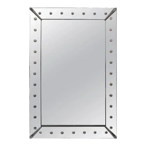 Large 1940s Art Deco Etched Bullseye Venetian Style Mirror