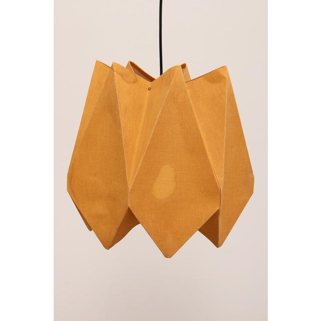 Orange Vintage Fabric Hanging Lamp, 1960s For Sale - Image 3 of 14