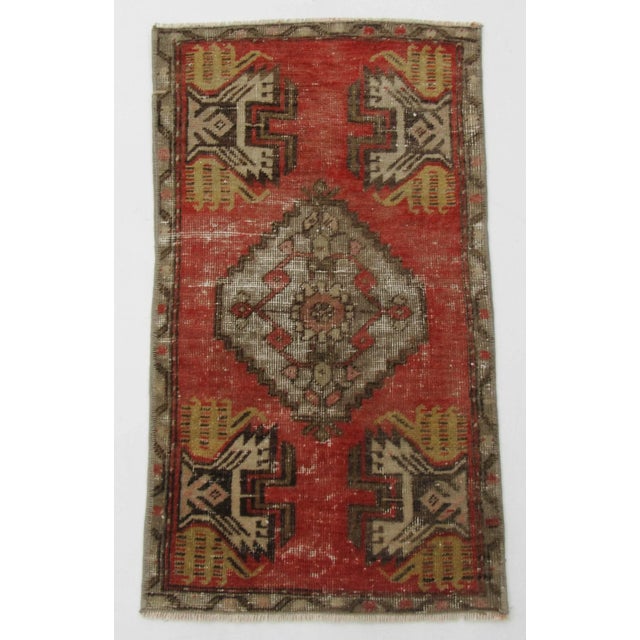 Mini Vintage Turkish Rug For Sale - Image 4 of 4