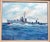 Vintage Original A. Sundal u.s. Navy Battle Ship Boat Seascape Oil Painting 93 For Sale In New York - Image 6 of 9