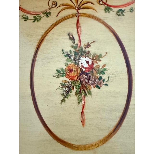 Wood Pair of Antique Sheraton Style Hand-Painted Drinks Tables - Adam Regency For Sale - Image 7 of 12