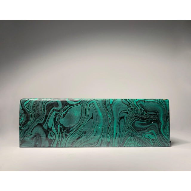 A nice Vintage Handcrafted/Painted Faux Malachite Tissue Box. Uncertain of the designer/company that made these. Possibly...