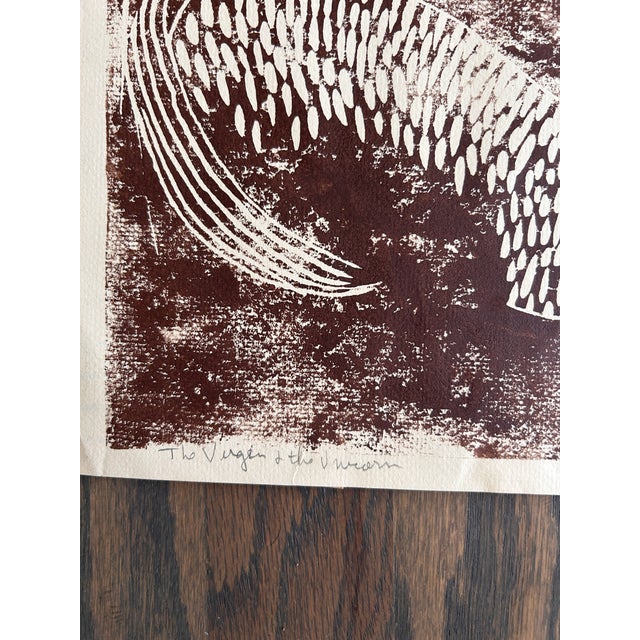 Annette Robyns Signed Artist's Proof Unicorn Print Mid Century Modern For Sale - Image 4 of 6