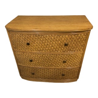 Woven Bamboo Rattan Chest of Drawers Commode For Sale