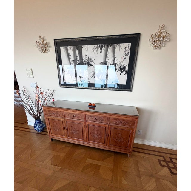 Rare Find: Vintage Asian Hardwood Credenza If you have been looking for a statement furniture that effortlessly pairs...