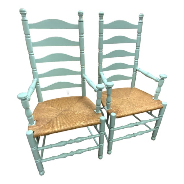 20th Century Mushroom Cap Ladder Back Chairs For Sale