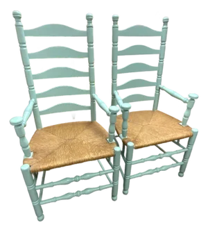 20th Century Mushroom Cap Ladder Back Chairs