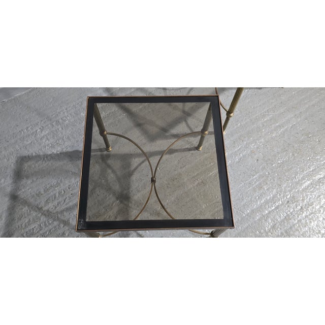 French Brass Lamp Tables from Maison Jansen, 1930s, Set of 2 For Sale - Image 10 of 11