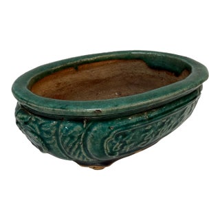Vintage Chinese Green Glazed Planter For Sale