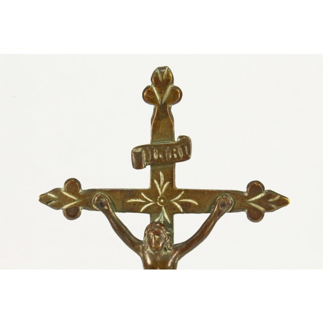18th /19th C. Brass Crucifix Corpus Christi on Tripod Stand For Sale In Houston - Image 6 of 12