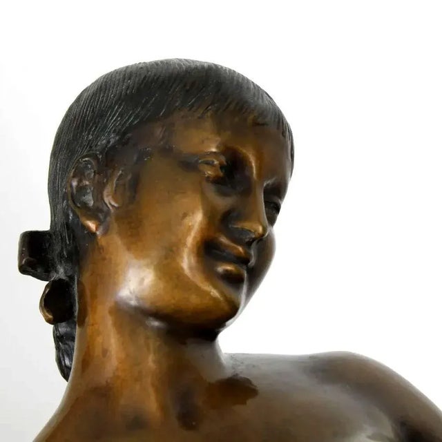 Reclining Nude Bronze Sculpture After Ary Bitter For Sale - Image 4 of 6
