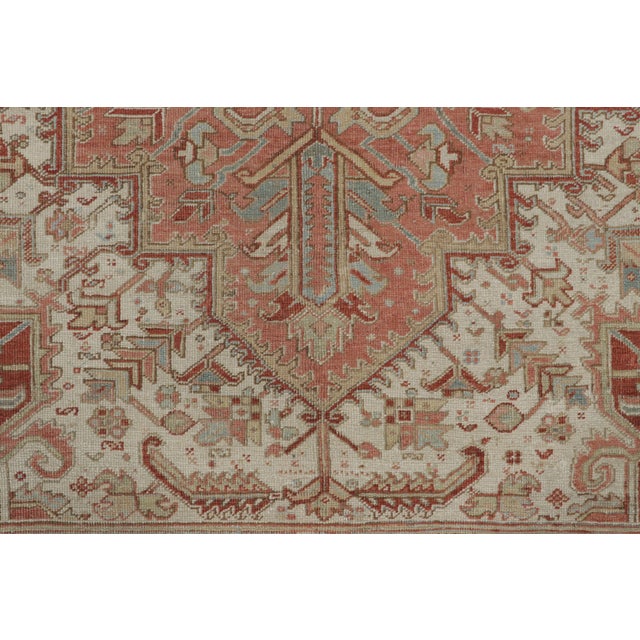 Traditional Antique Persian Heriz Rug in Red With Medallion and Dense Florals - Rug & Kilim For Sale - Image 3 of 7