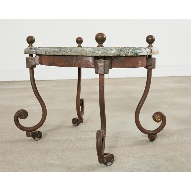 Late 19th Century Country English Iron Marble Bronze Drink Table Trivet For Sale - Image 5 of 18