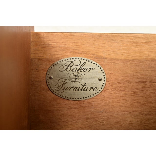 Brown Baker Furniture Georgian Burled Walnut Writing Desk, Circa 1970s For Sale - Image 8 of 14