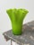 Vintage Lime Green Handblown Glass Undulating Vessel, Circa 1960s For Sale - Image 11 of 17
