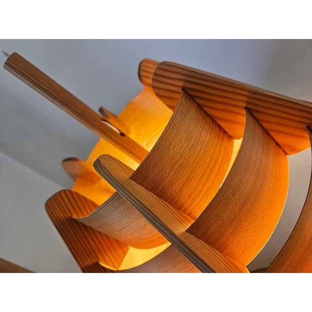 Large Vintage Wooden Pendant Light by Hans-Agne Jakobsson, 1966 For Sale - Image 13 of 14