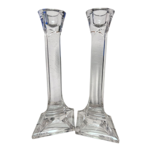 Mikasa Clear Crystal Taper Candle Holders – Set of 2
