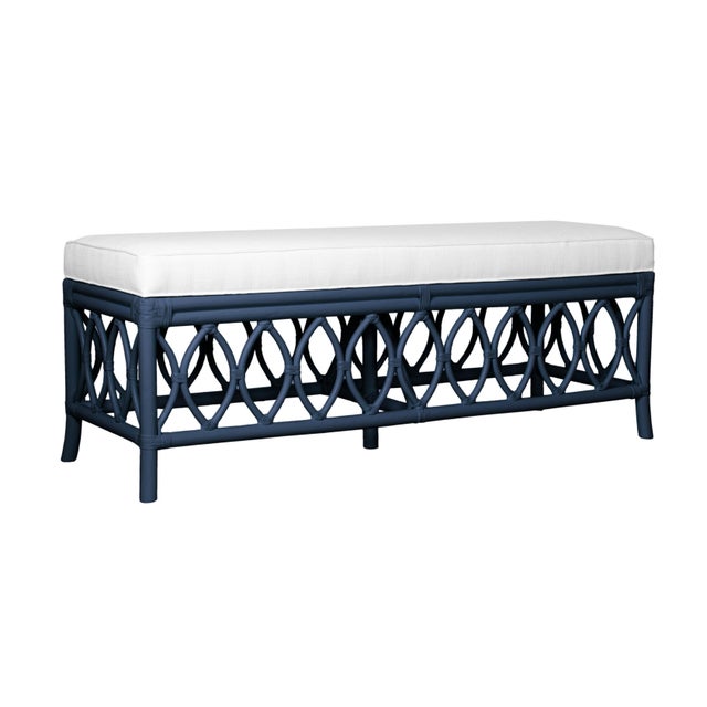 Not Yet Made - Made To Order Lillian Bench - Navy For Sale - Image 5 of 8