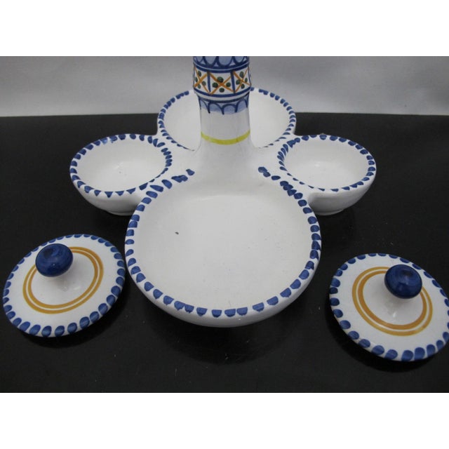 Spanish De La Cal Barreira Pottery Oil & Vinegar Cruet Condiment Serving Tray For Sale - Image 16 of 18