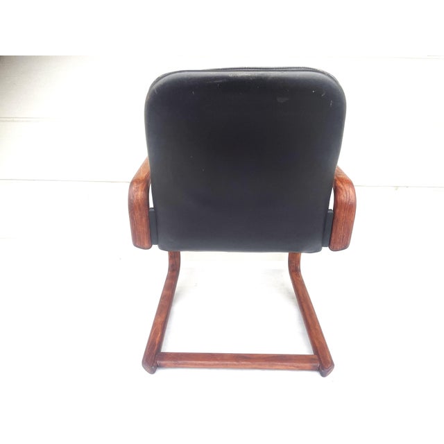 Mid-Century Modern Armchairs in Bentwood and Leather, 1960s, Set of 3 For Sale - Image 6 of 18