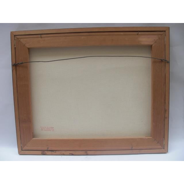 Sky Blue Mid 20th Century Mountains and Beach Seascape Painting, Framed For Sale - Image 8 of 9