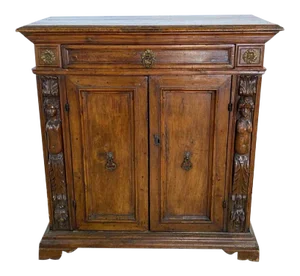 18th Century Italian Carved Walnut Two Door Cabinet