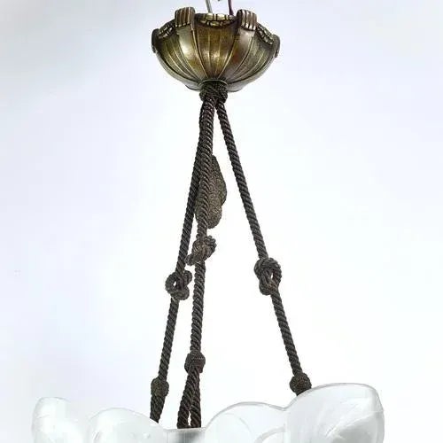 Art Deco Hanging Light attributed to Degué, 1930s For Sale - Image 4 of 10