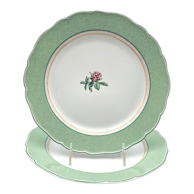 Wedgwood English Cottage Collection “Mist” Dinner Plate Pair 11.5" For Sale