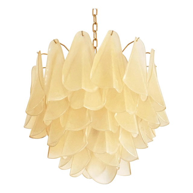 Modern Sanded Champagne Rondini Murano Chandelier by Simoeng For Sale