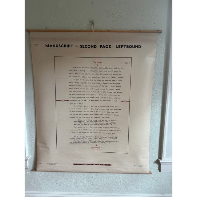 Wood Vintage 1969 Typing Instruction Pull-Down Chart – Secretary School Poster -- Poster I For Sale - Image 7 of 8