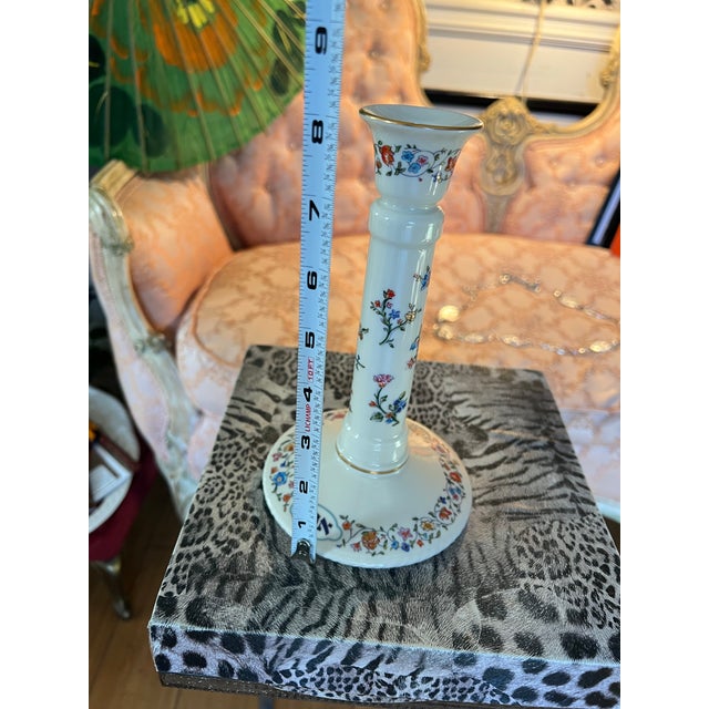 Ceramic 1970s Ceramic Lenox Sabbath Candlestick Holder With Floral Accents For Sale - Image 7 of 10