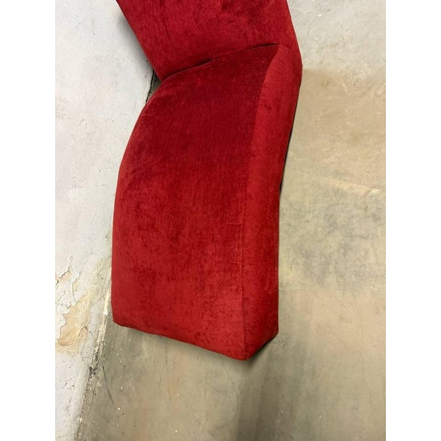 Mitchell Gold Furniture Contemporary Red Upholstered Chaise Lounge For Sale - Image 10 of 17