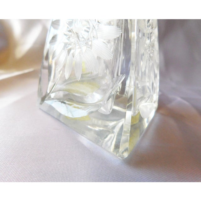 Mid-Century Modern Vintage 1950s Cut Crystal Perfume Bottle For Sale - Image 3 of 7