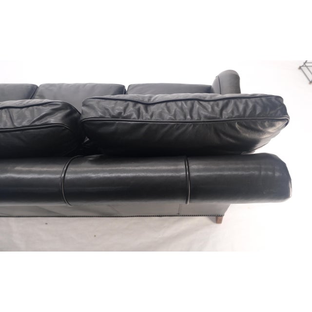 Madrid Hartwell Black Leather Sofa by Wesley Hall MINT! For Sale - Image 14 of 14