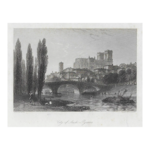 Antique Auch France Engraving