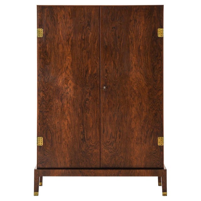 Wardrobe in Brass and Rosewood from Palle Suenson, 1930s For Sale - Image 9 of 9