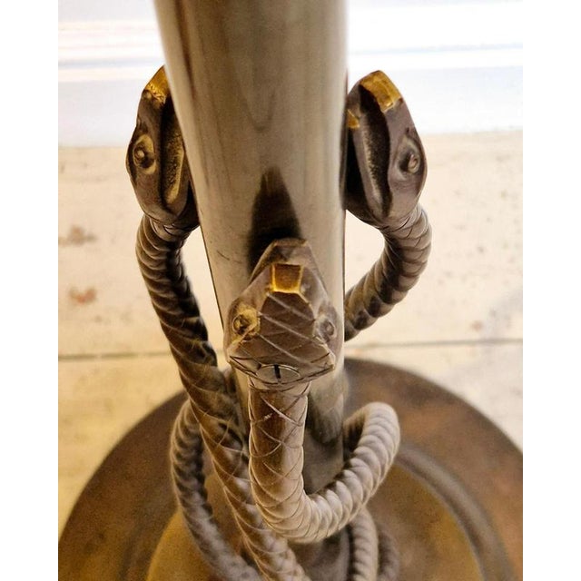 Vintage Bronze Floor Lamp with Entwined Snakes, 1890s For Sale - Image 6 of 15
