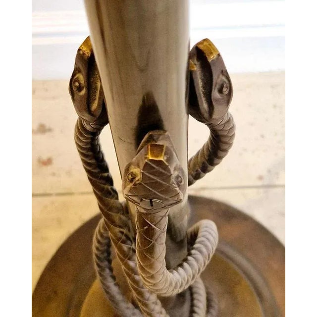 Vintage Bronze Floor Lamp with Entwined Snakes, 1950s For Sale - Image 6 of 15