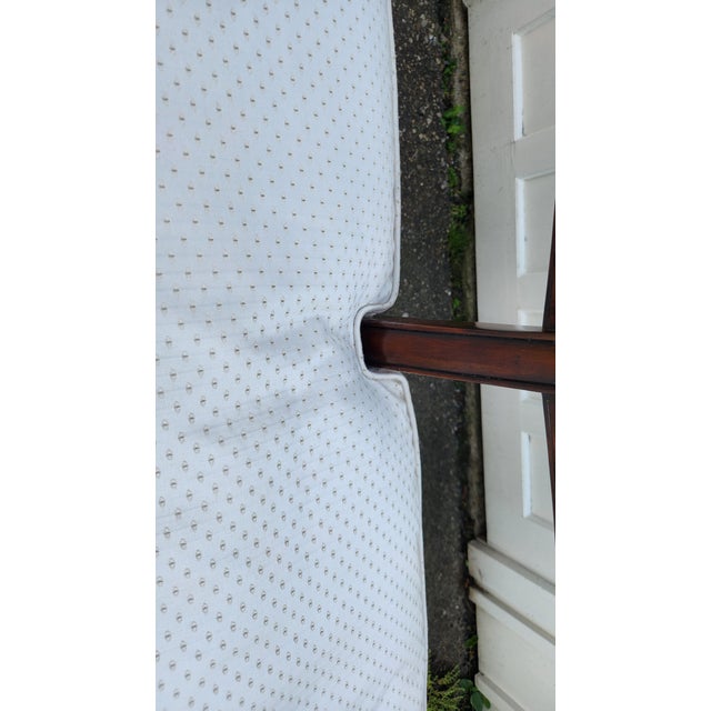 Vintage Regency Style Faux Bamboo Cane Settee With Reversible Down Cushion For Sale - Image 15 of 16